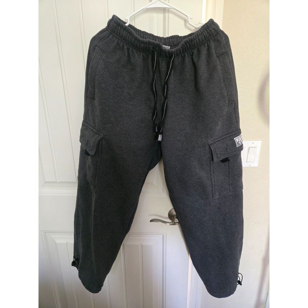 Pro Club Men’s Medium Charcoal Gray Cargo Sweatpants Heavyweight Fleece - Picture 1 of 7